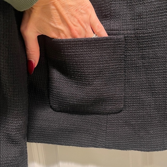 NWT Talbots Jackie black zip up collar blazer jacket boucle texture fully lined - Picture 3 of 7